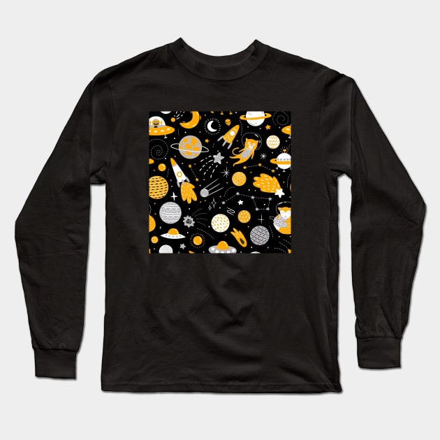 Cats in space Long Sleeve T-Shirt by Art by Ergate